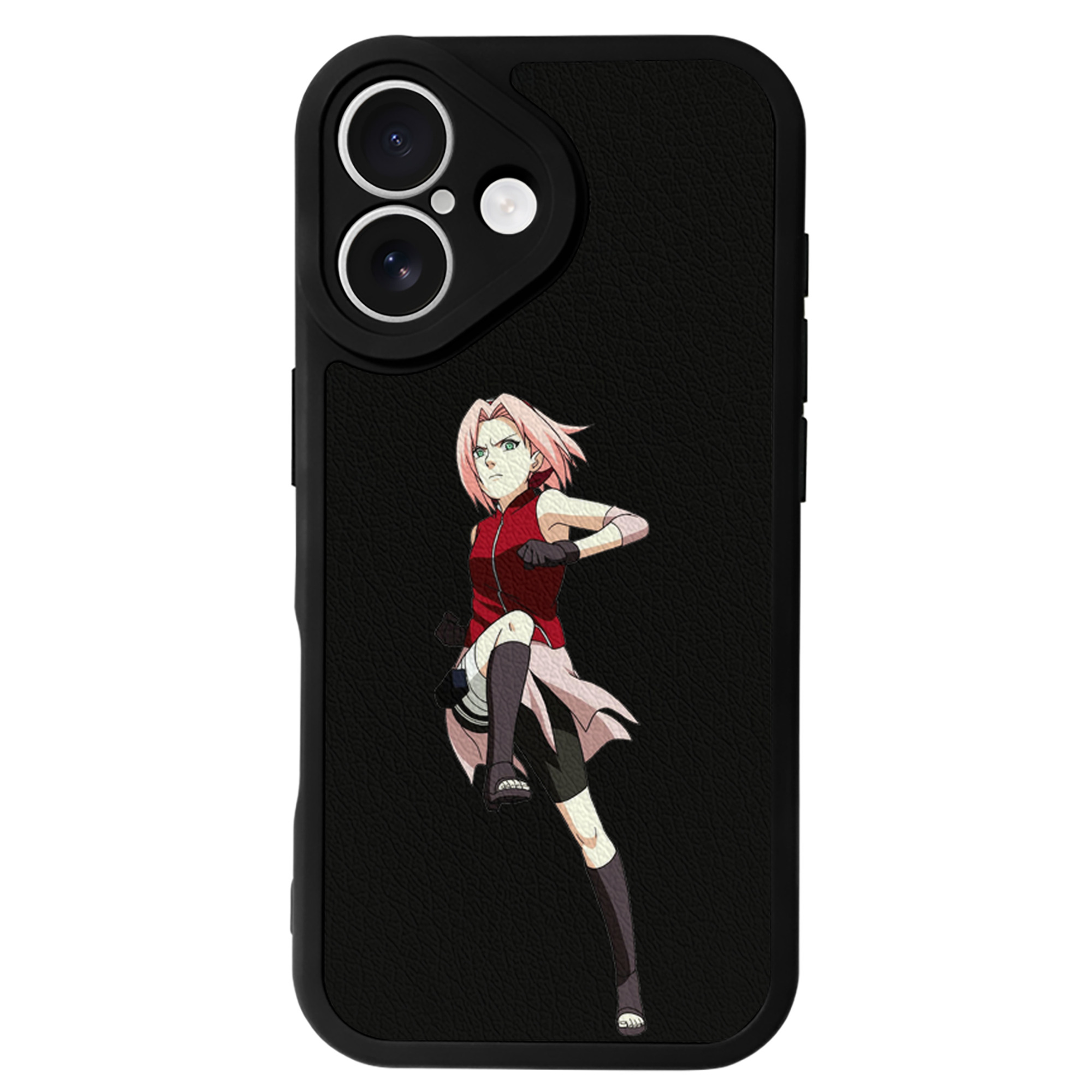 （画像用） NARUTO -ナルト- 春野サクラ Haruno Sakura 【iPhone 16シリーズ対応】シリコンスマホケース（レザー調） 材質：シリコン